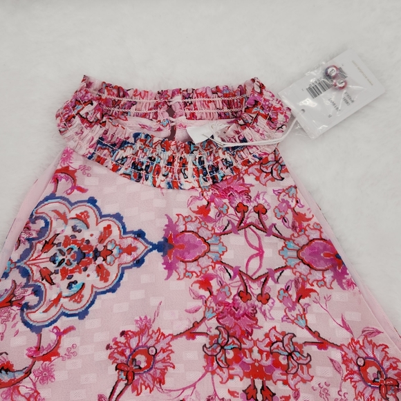 Ecru Ombre Mandala Pink Halter Silk Blend Top Size Small - Picture 6 of 16